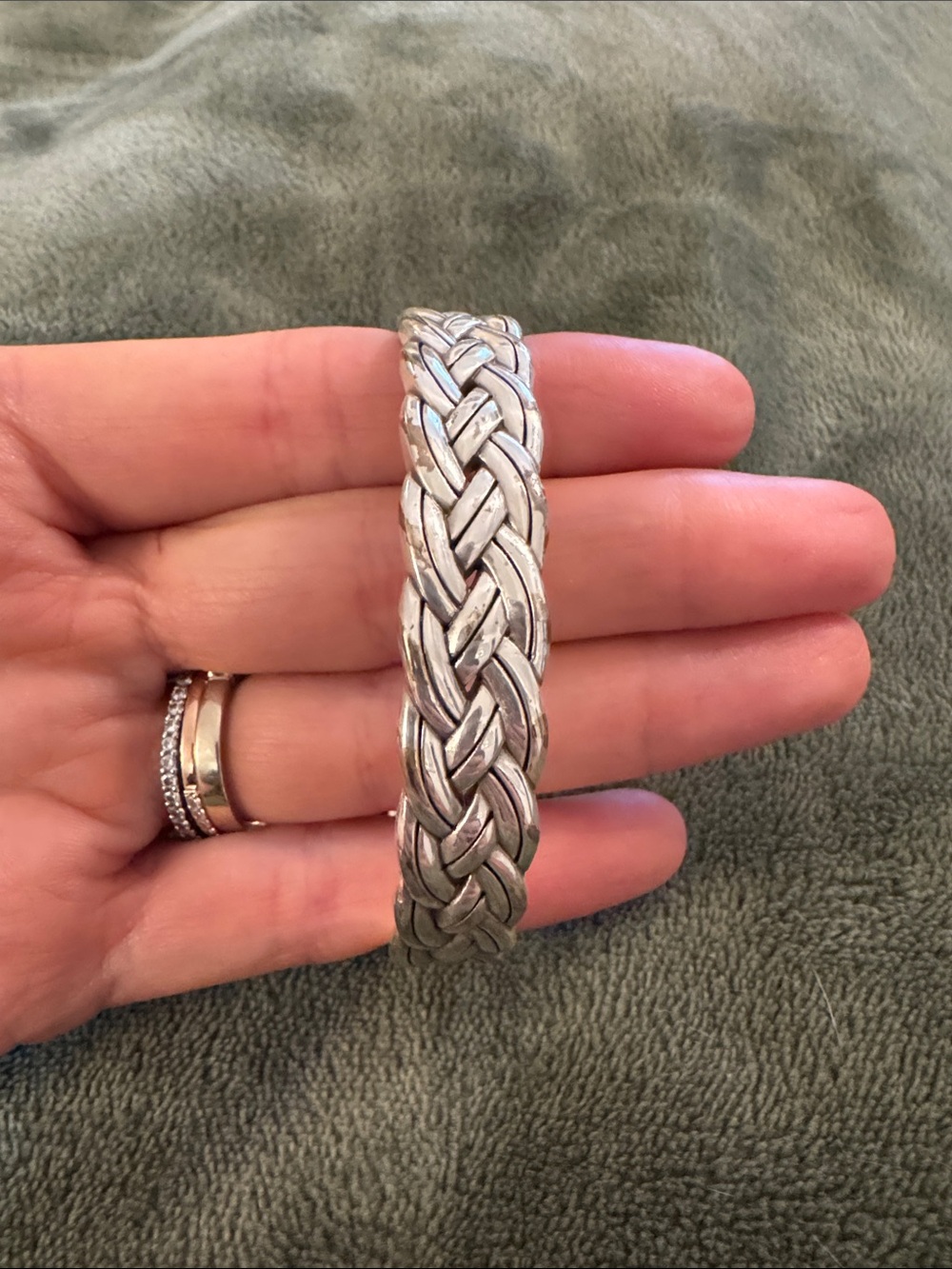 Brighton Interlok Braided Silver-Tone Cuff Bracelet